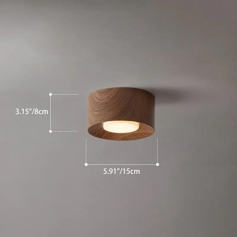 Modern Wooden Ceiling Light – Walnut Surface Mounted LED Light