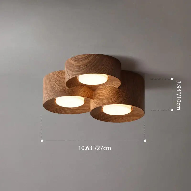 Modern Wooden Ceiling Light – Walnut Surface Mounted LED Light