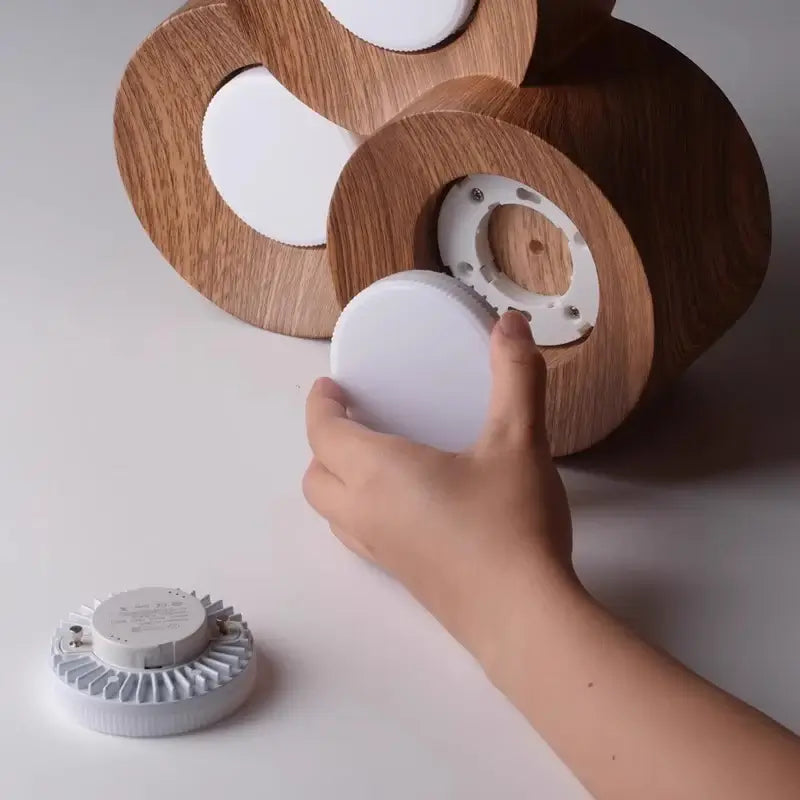 Modern Wooden Ceiling Light – Walnut Surface Mounted LED Light