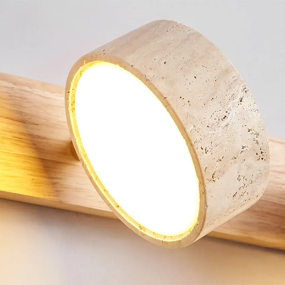 Travertine Duo Wall Light – Modern Natural Stone Up & Down Sconce