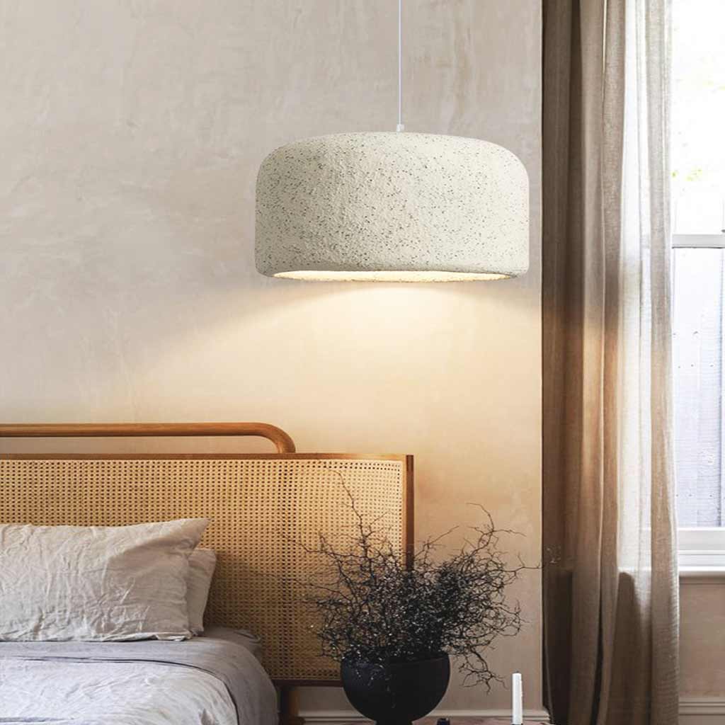 Wabi-Sabi Pendant Light with Textured Shade – Modern Ceiling Light