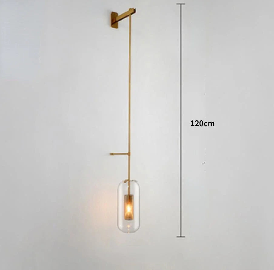 Modern wall sconce light fixture glass bedside hotel bathroom background lamp corridor luminaire home decoration lighting gold