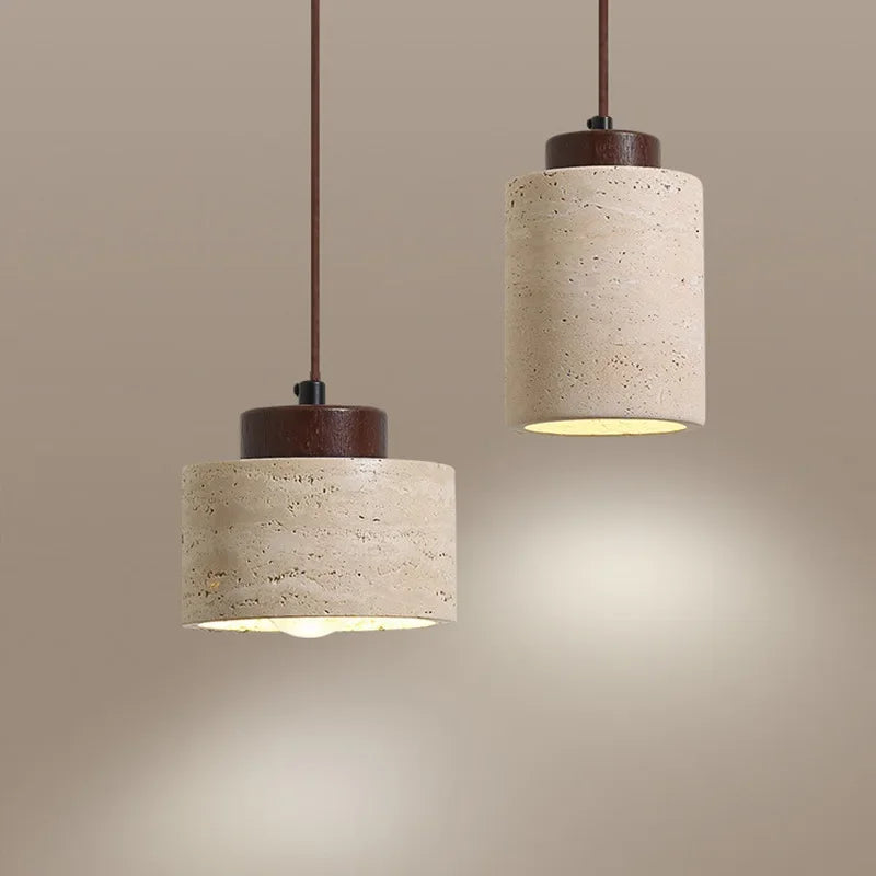 Modern designer wabi-Sabai bedroom bedside lighting bar B&B yellow cave stone chandelier bedside hanging wire lamp