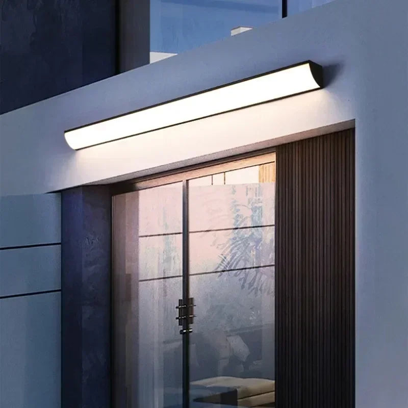Long Strip Wall Lamp Minimalist Waterproof Outdoor LED Wall Lights Garden Villa Porch Courtyard Sconce Background Wall Light
