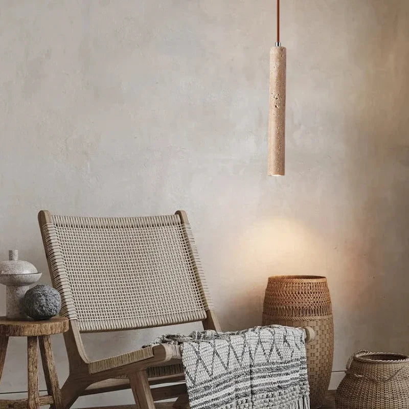 Modern Stone Pendant Light G9 LED – Minimalist Hanging Lamp for Bedroom, Dining & Study