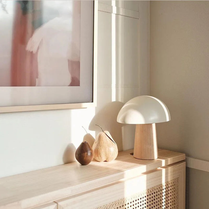Danish Designer Resin Table Lamp for Bedroom Hotel Bedside Atmosphere LED Desk Modern Mushroom Shaped Lighting Indoor Decor