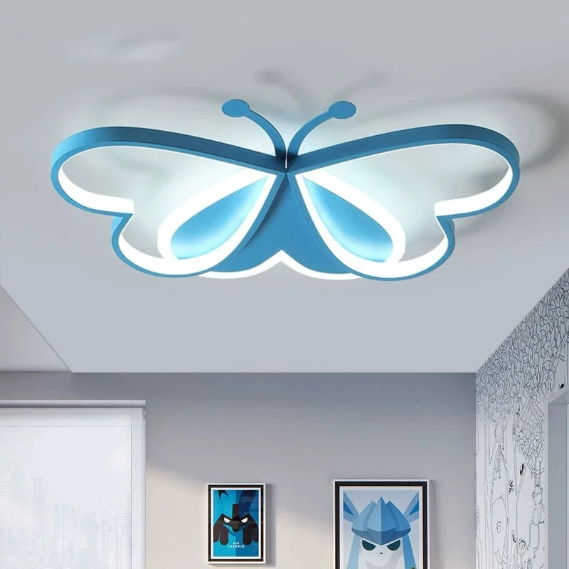 Modern Creative Butterfly Children's Room LED Ceiling Lamp Simple Bedroom Restaurant Chandelier Boys Girls House Decor Lighting