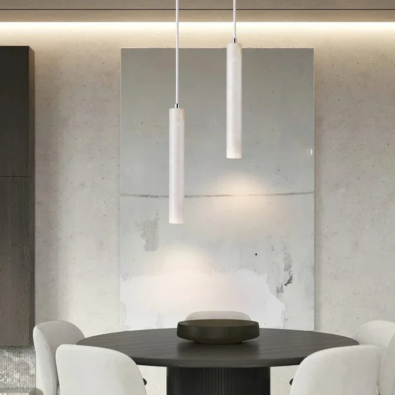 Modern Stone Pendant Light G9 LED – Minimalist Hanging Lamp for Bedroom, Dining & Study