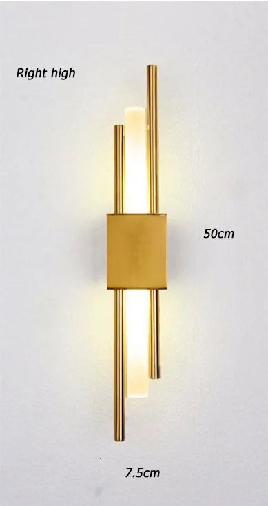 Nordic Gold/Black Bedhead Wall Light Luxury Bedroom Living Room Sofa Stairway Corridor Lighting Fixtures LED 85-240V