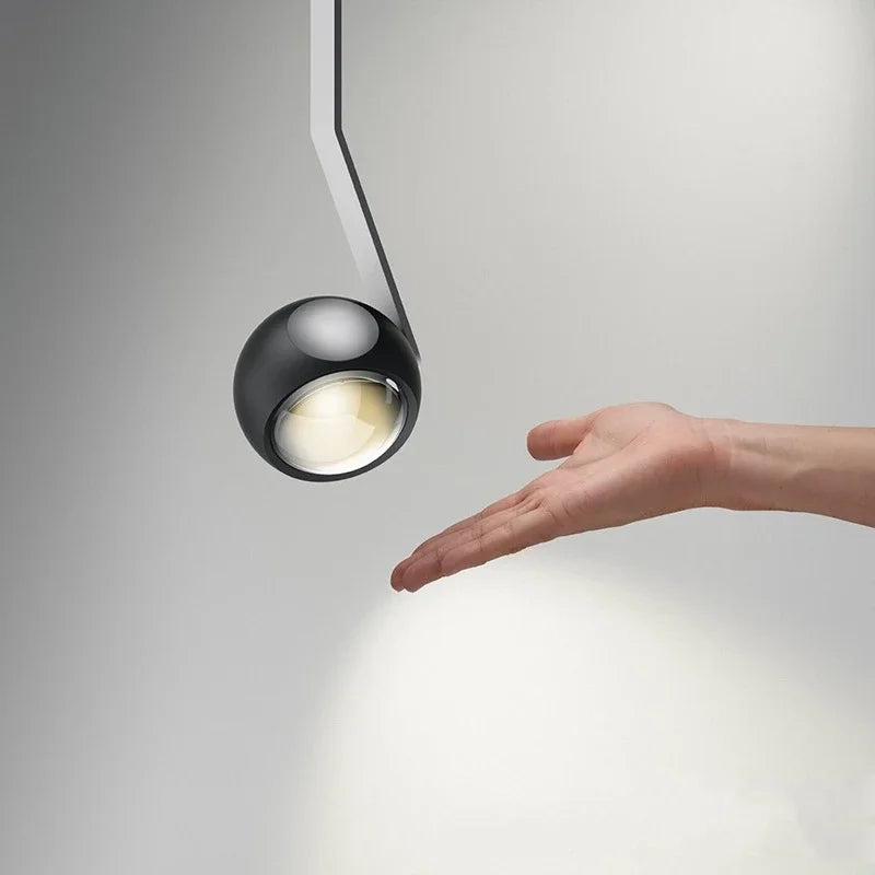 Modern Designer LED Pendant Lamp Living Room Bedroom Bedside Raised Lowered Rotating Round Adjustable Height Hanging Lighting