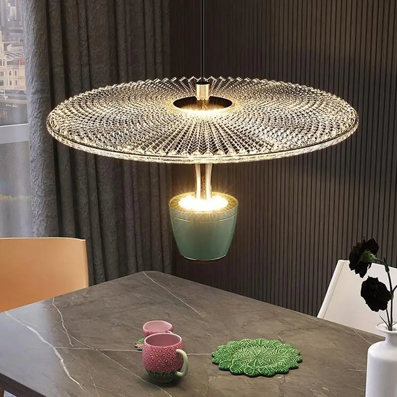 Luxury Crystal Disc Pendant Light – Modern Gold Ceiling Chandelier