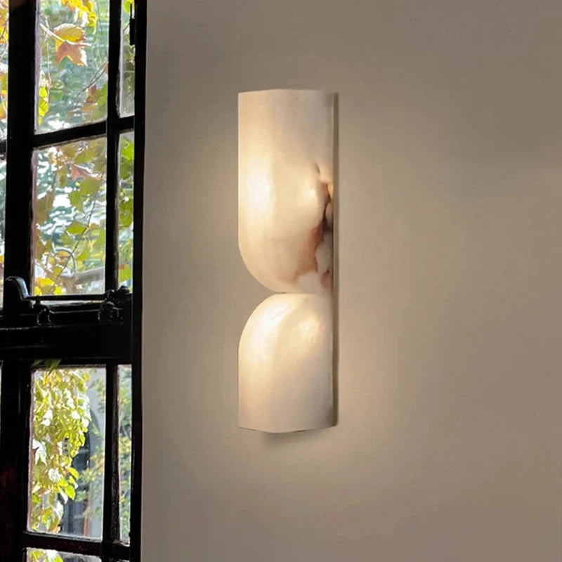 Art Deco Design Wall Lamp Natural Marble LED Living Room Bedroom Aisle Restaurant Lighting Fixtures