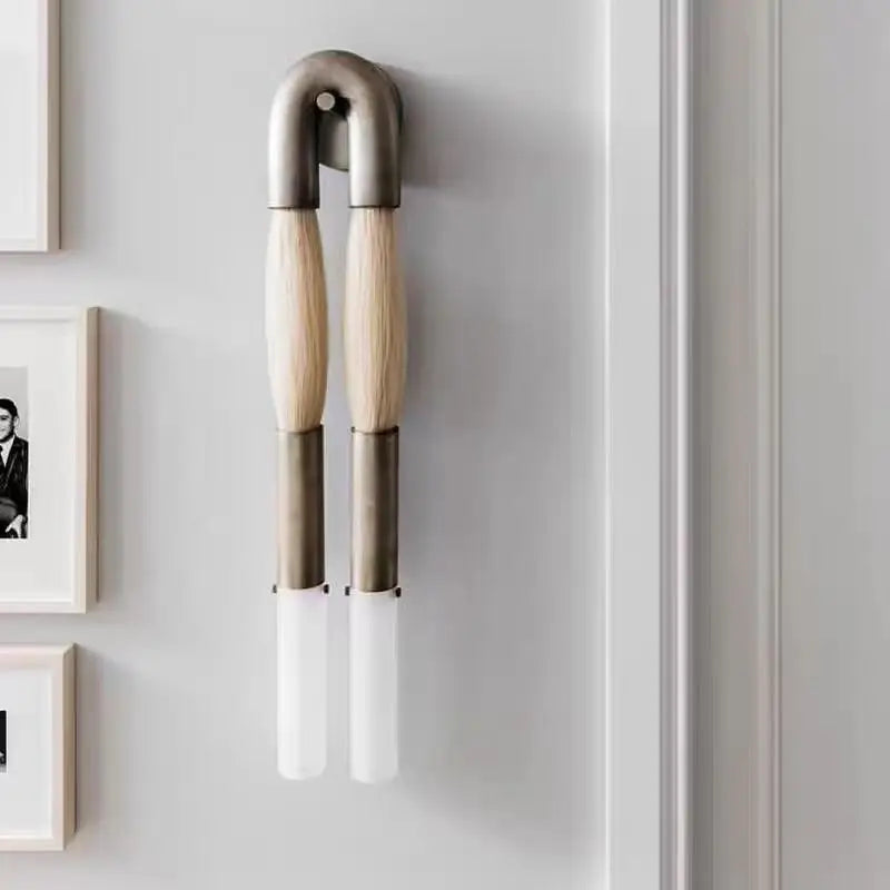 Horsehair solid brass wall sconce 76cm