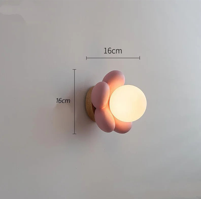 Children's Bedroom Wall Lamp Boys' Bedroom Bedside Sconces Nursery Amusement Park Flower Decorative LED Lighting Fixture