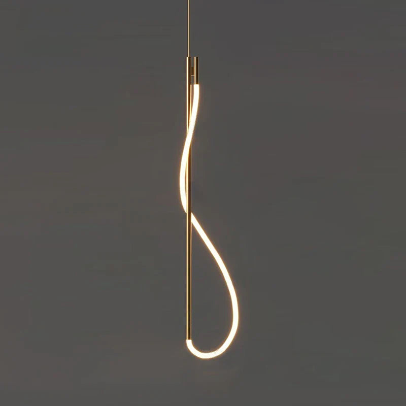 Modern Art Creative Ceiling Linear Long Strip LED Pendant Lamp,Lusters Bedroom Dining Room Indoor Home Decor Lighting Fixture