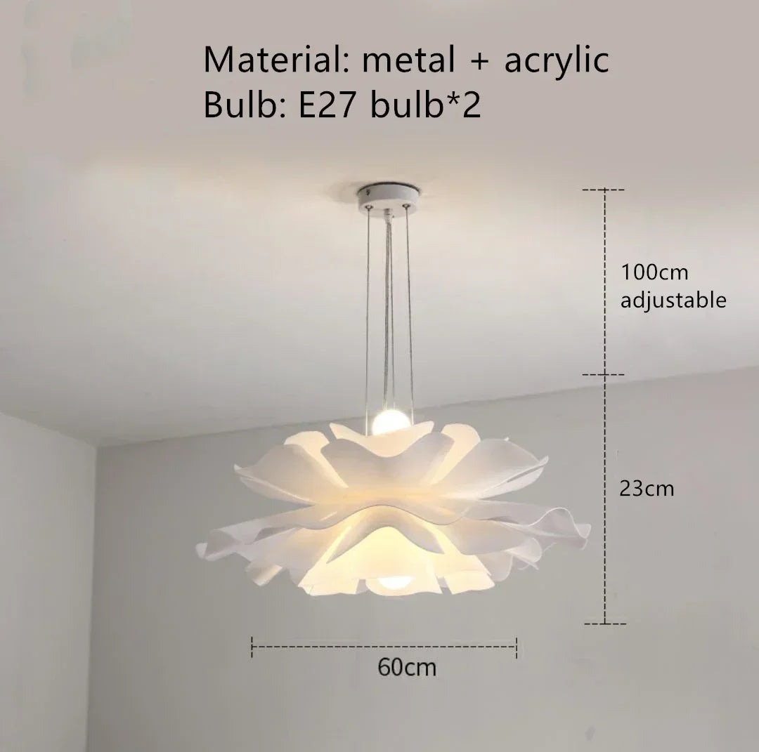Creative Acrylic Flower designer Chandelier Living Room Restaurant Coffee Table Bar LED Pendant Lamps Indoor Lighting Decoration