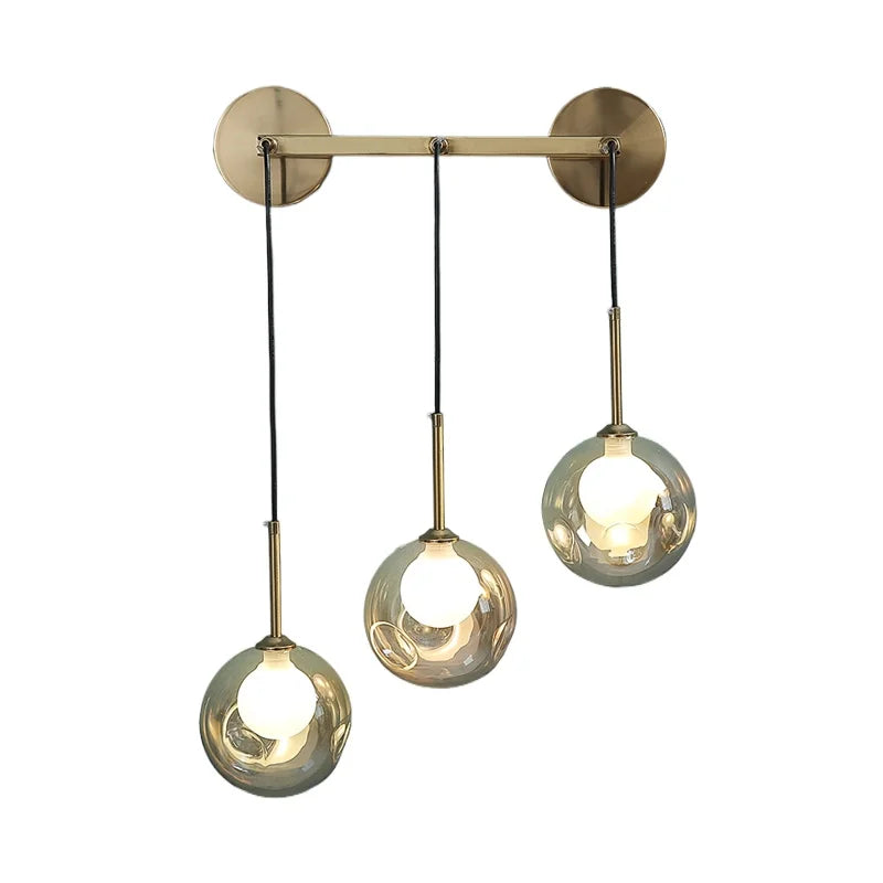 American Glass Wall Lamp Modern Minimalist Dining Room Wall Light Nordic Style Home Creative Personality Multi Head Mirror Lamps
