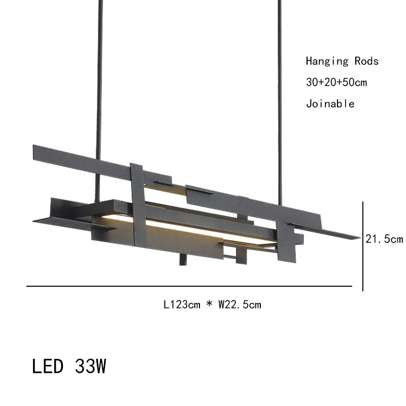 Modern Geometric Chandelier – Minimalist LED Pendant Light for Dining Room