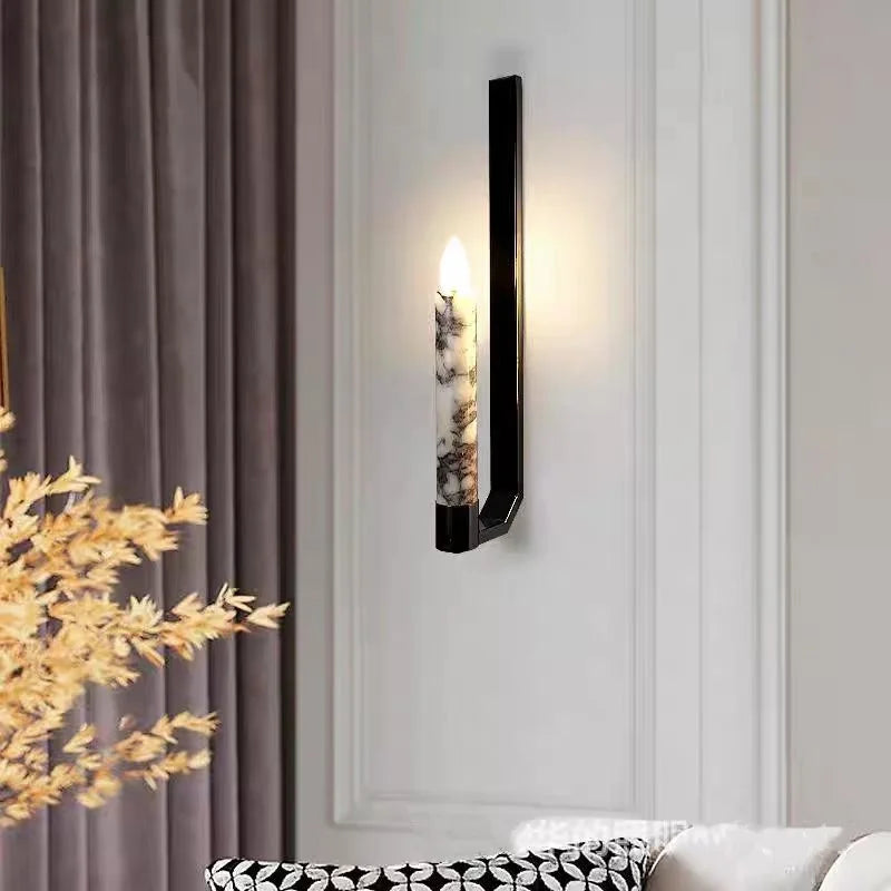 Modern Stone Candle Wall Light – Minimalist LED Wall Sconce