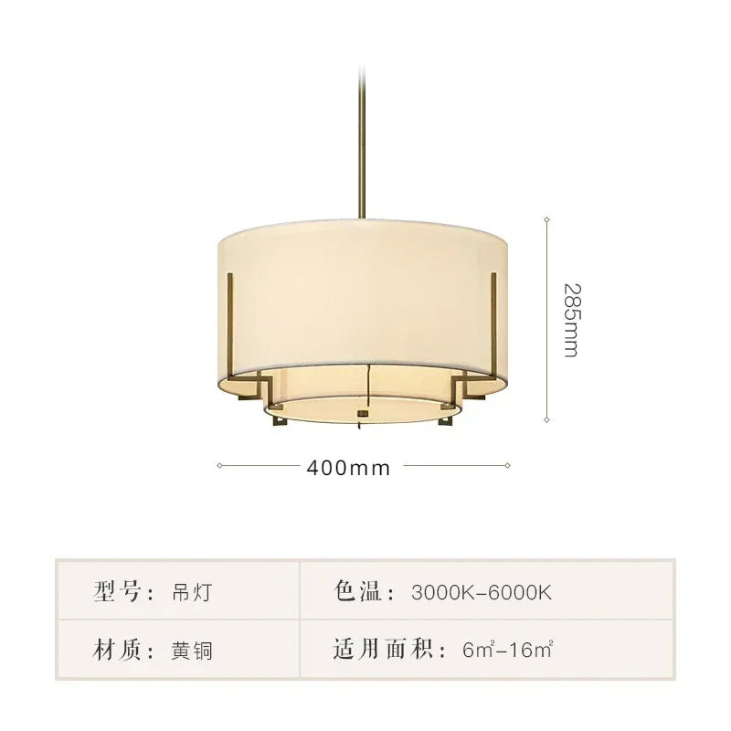 Wabi-Sabi Linen Pendant Light – Minimalist Farmhouse Fabric Chandelier