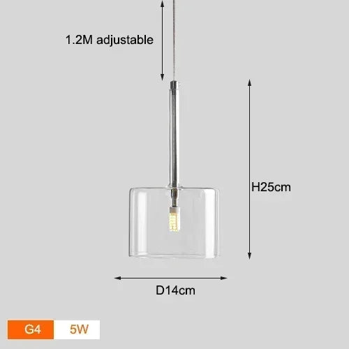 Italian Minimalist Designer Restaurant Chandelier Bar Glass Cup Hanging Light Bedroom Home Decoration LED Lighting Pendant Lamp