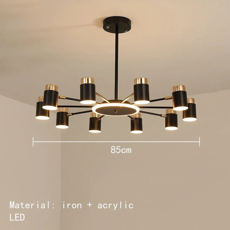 Nordic Creative Rotating LED Chandelier Living Room Restaurant Bedroom Kitchen Hotel 3 Dimmable Chandelier Indoor Lighting Decor