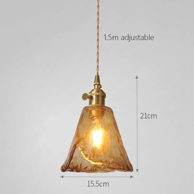 Glass Pendant Light Dining Room Nordic Copper Pendant Lamp brass Creative minimalist E27 Edison Hanging Lights For Restaurant