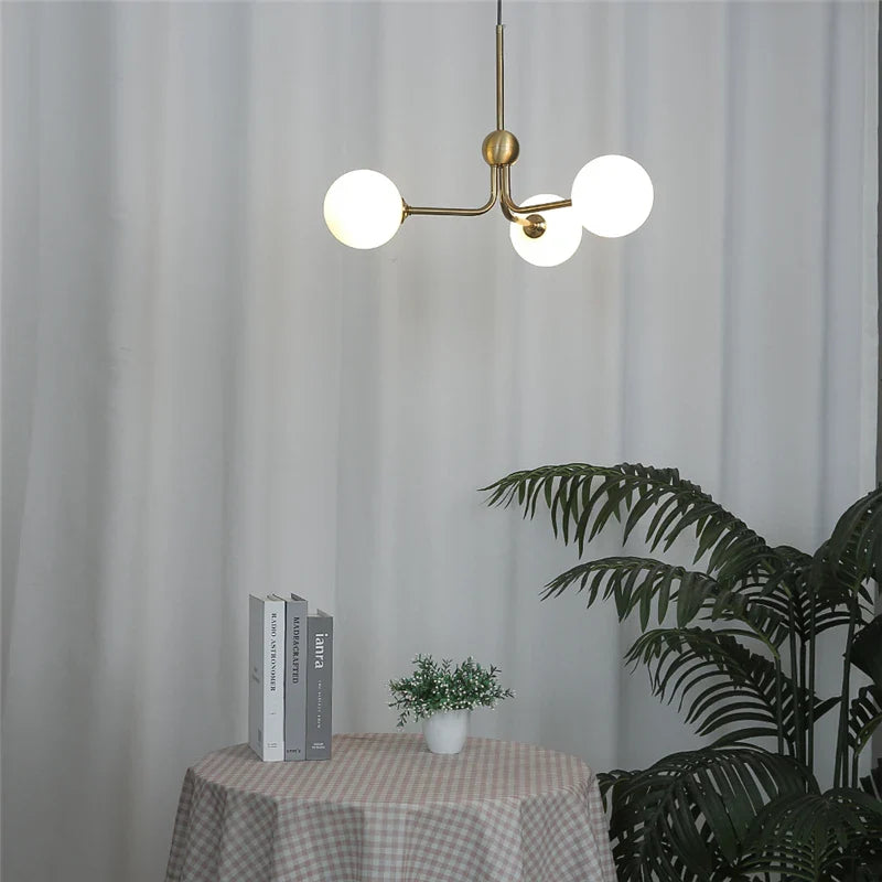 Modern Lustre Ceiling Chandeliers Living Room Bedroom Adjustable Ball Glass Hanging Lamp Nordic LED Home Decor Lighting Fixtures