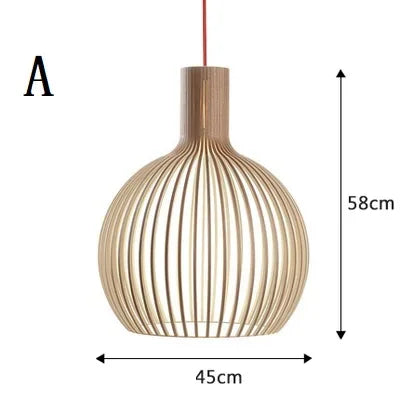 Hand-made Wooden Birdcage Pendant Lamp Netherlands Home Decoration E27 Suspension Light Indoor Led Lighting for Dining Room Bar