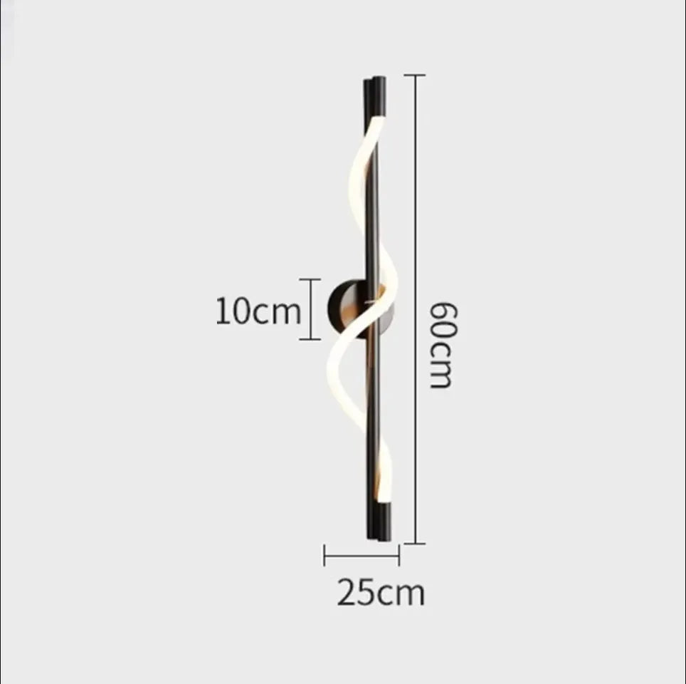 Modern Spiral LED Pendant Light – Minimalist Hanging Tube Lamp (Black/Gold)