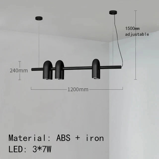 Nordic Designer U-shaped Water Pipe Chandelier Ins Rotatable Variable Shape Bedroom Living Room Home LED Lighting Fixture Decor