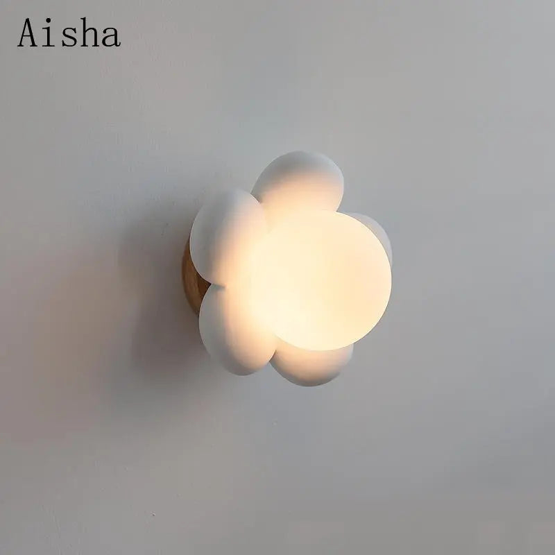Children's Bedroom Wall Lamp Boys' Bedroom Bedside Sconces Nursery Amusement Park Flower Decorative LED Lighting Fixture