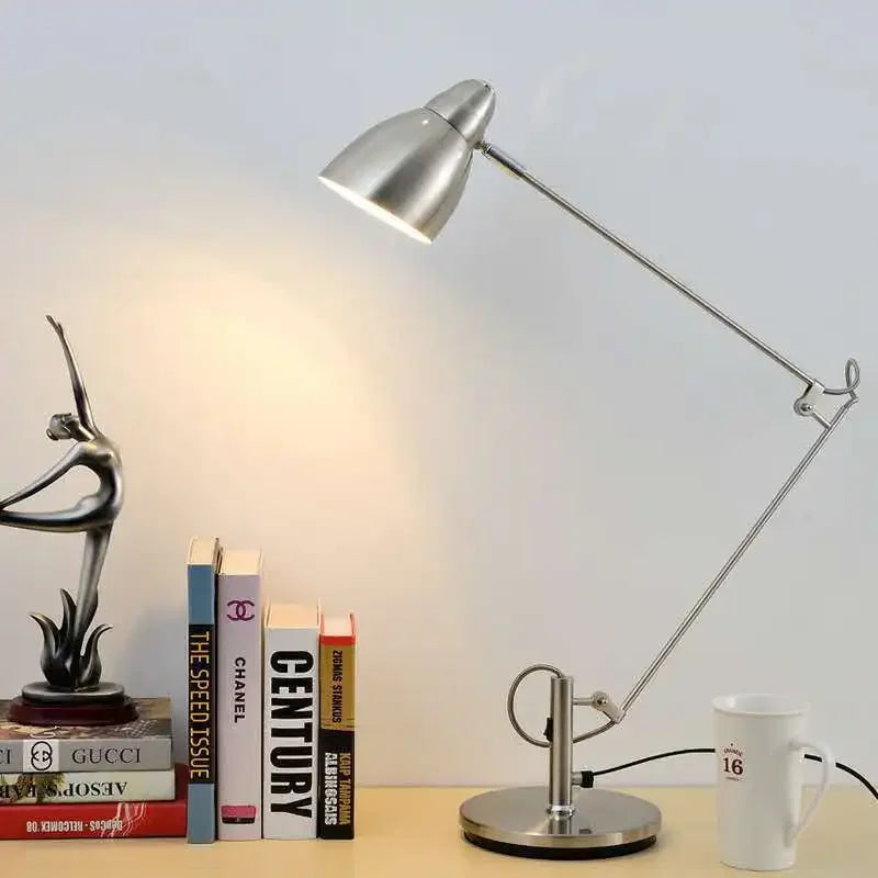 Nordic Simple Metal Folding Long Arm Desk Lamp Living Room Bedroom Bedside Study Luxury Intelligent Eye Protection Reading Light