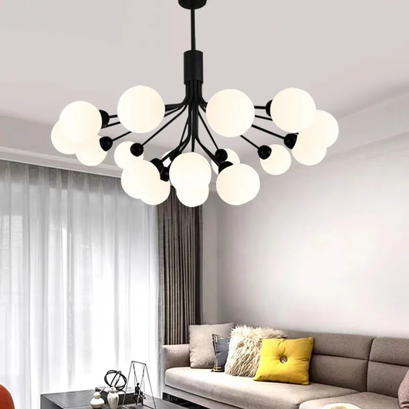 Modern Designer Minimalist Glass Ball Pendant Lamp Living Room Restaurant Bedroom Kitchen Hotel LED Chandelier Home Decor Lights