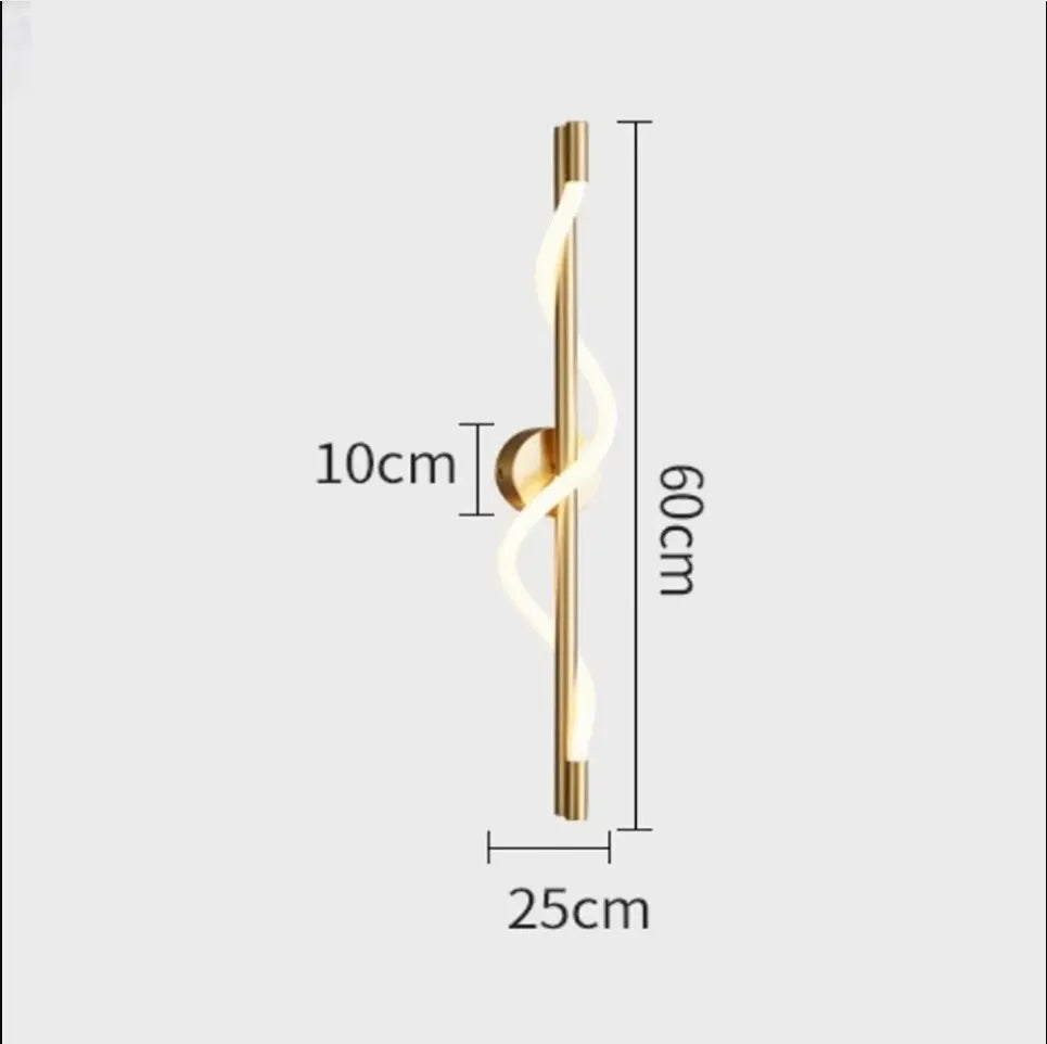 Modern Spiral LED Pendant Light – Minimalist Hanging Tube Lamp (Black/Gold)