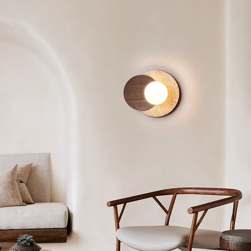 Creative designer's wabi-sabi style vintage bedroom bedside corridor wall lamp, staircase living room background wall decorative