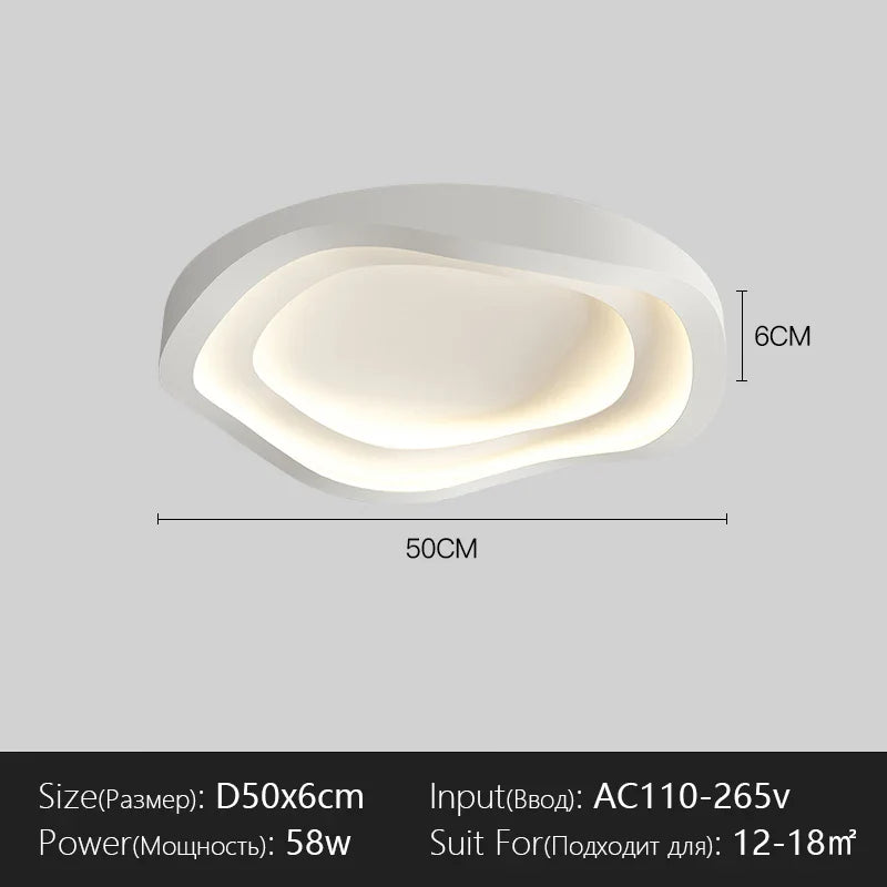 Menvix Modern LED Ceiling Lights Chandelier Round White Lamps Home Art Lighting Fixtures for Bedroom Study Dining Room Kitchen
