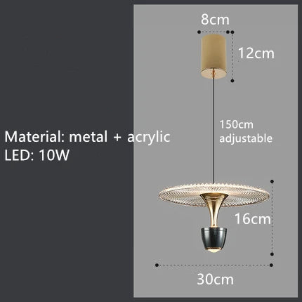 Luxury Crystal Disc Pendant Light – Modern Gold Ceiling Chandelier