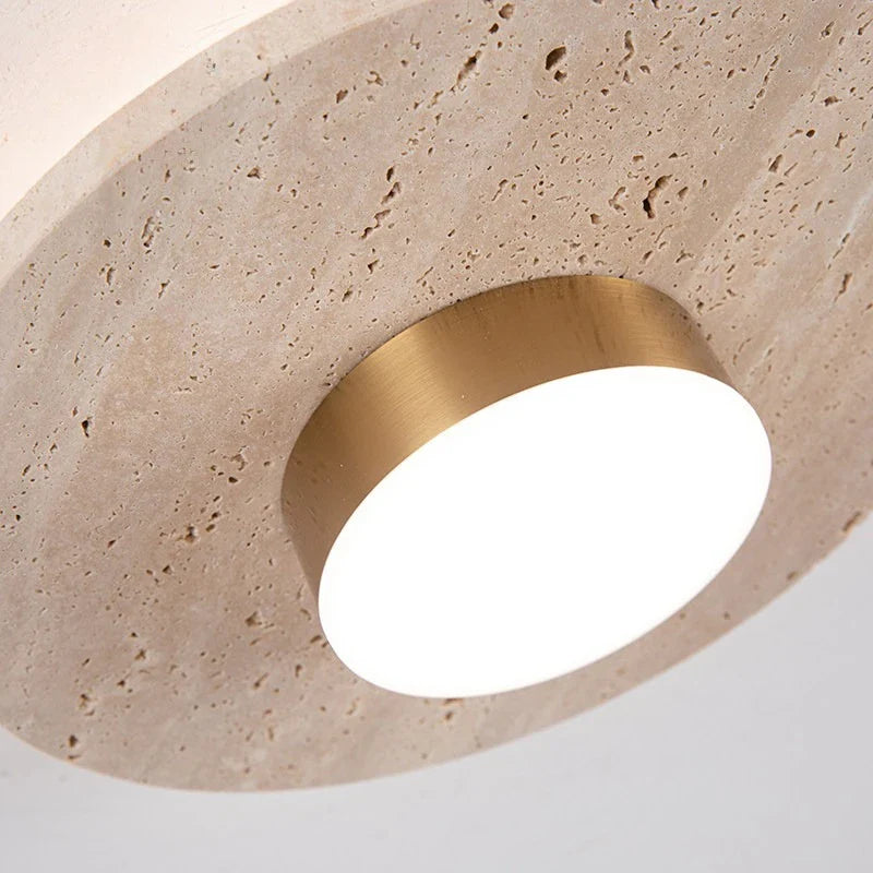Round Stone LED Ceiling Lamp Balcony Hallway Living Room Industrial Vintage Entrance Ceiling Light Fixtures Plafondlamp