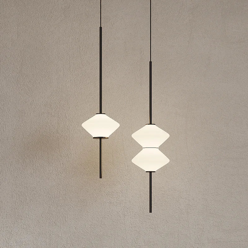 Modern Art Deco Glass Pendant Light – Minimalist Geometric Hanging Lamp