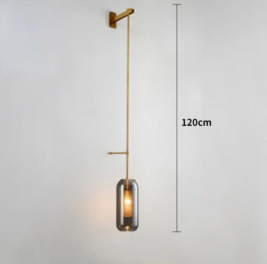 Modern wall sconce light fixture glass bedside hotel bathroom background lamp corridor luminaire home decoration lighting gold