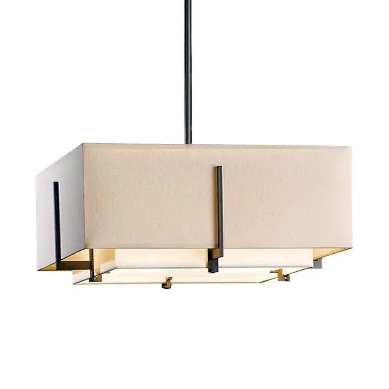 Wabi-Sabi Linen Pendant Light – Minimalist Farmhouse Fabric Chandelier