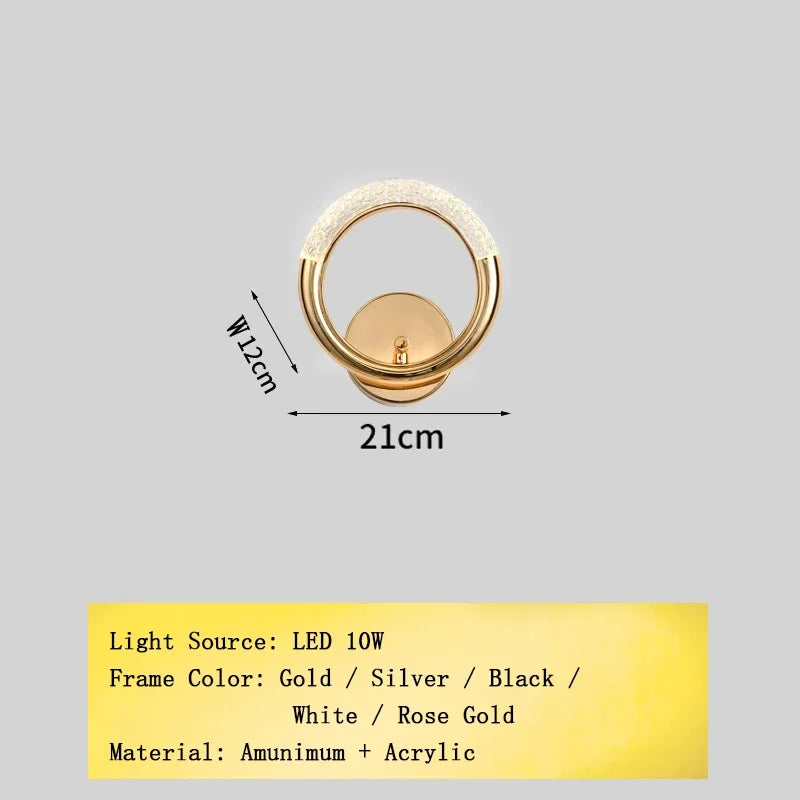 Nordic Designer Gold Ring LED Pendant Chandeliers House Decor Lighting Fixture Living Room Ceiling Hanging Lamp Circle Lustre