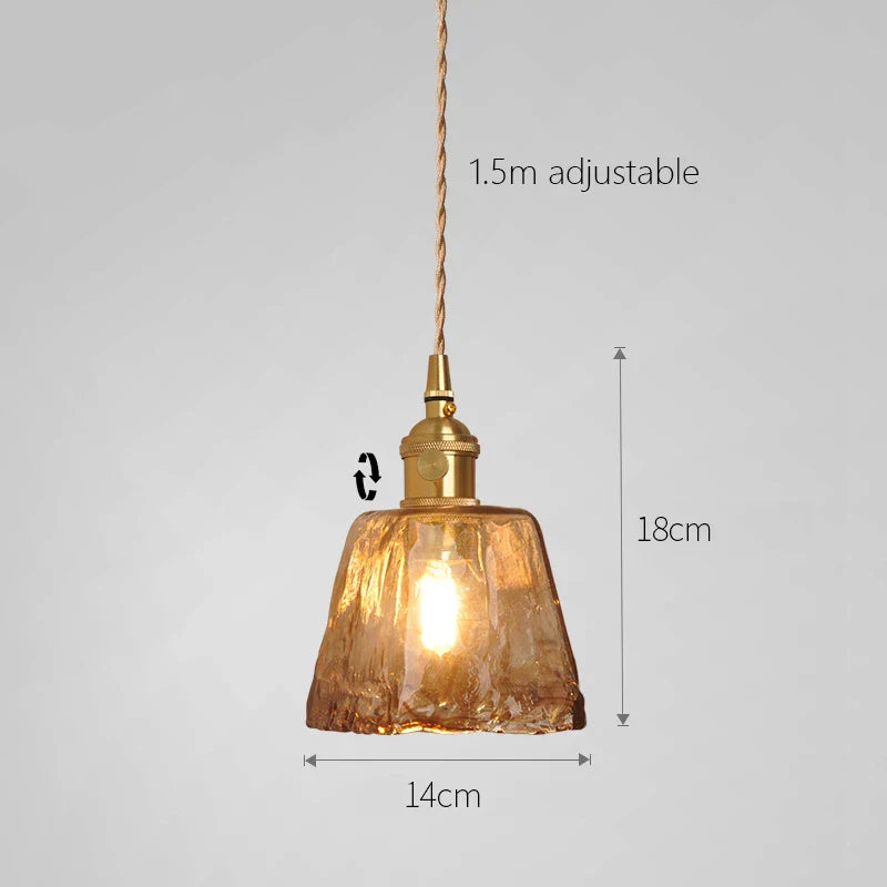 Glass Pendant Light Dining Room Nordic Copper Pendant Lamp brass Creative minimalist E27 Edison Hanging Lights For Restaurant