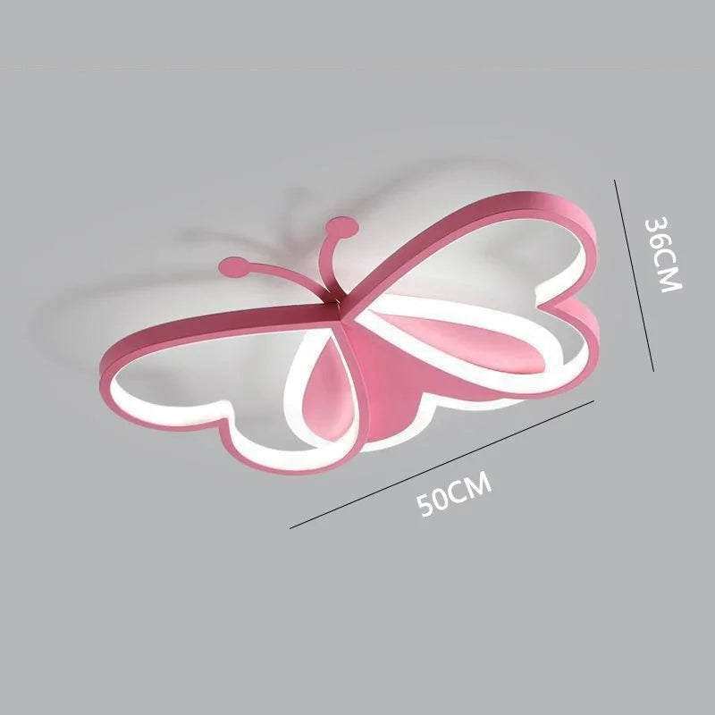 Modern Creative Butterfly Children's Room LED Ceiling Lamp Simple Bedroom Restaurant Chandelier Boys Girls House Decor Lighting