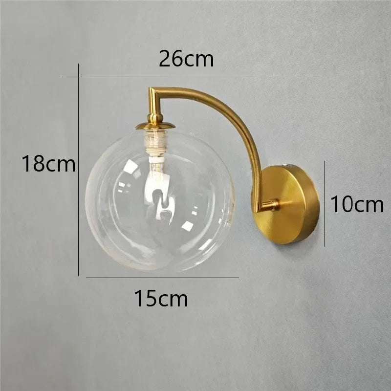 Modern Led Wall Lamps G9 Glass Ball Wall Light LED Minimalist Living Bedroom Bedside Sconce Dining Kitchen Indoor Light Fixtures