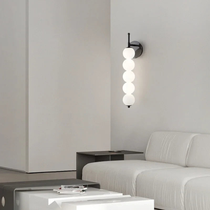 Nordic Modern Glass Bed Head Wall Lamp Minimalist Sconce for Bedroom Corridor Living Room Background Wall Decor