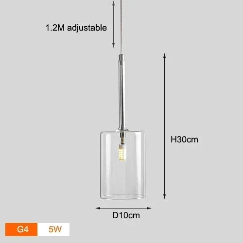 Italian Minimalist Designer Restaurant Chandelier Bar Glass Cup Hanging Light Bedroom Home Decoration LED Lighting Pendant Lamp