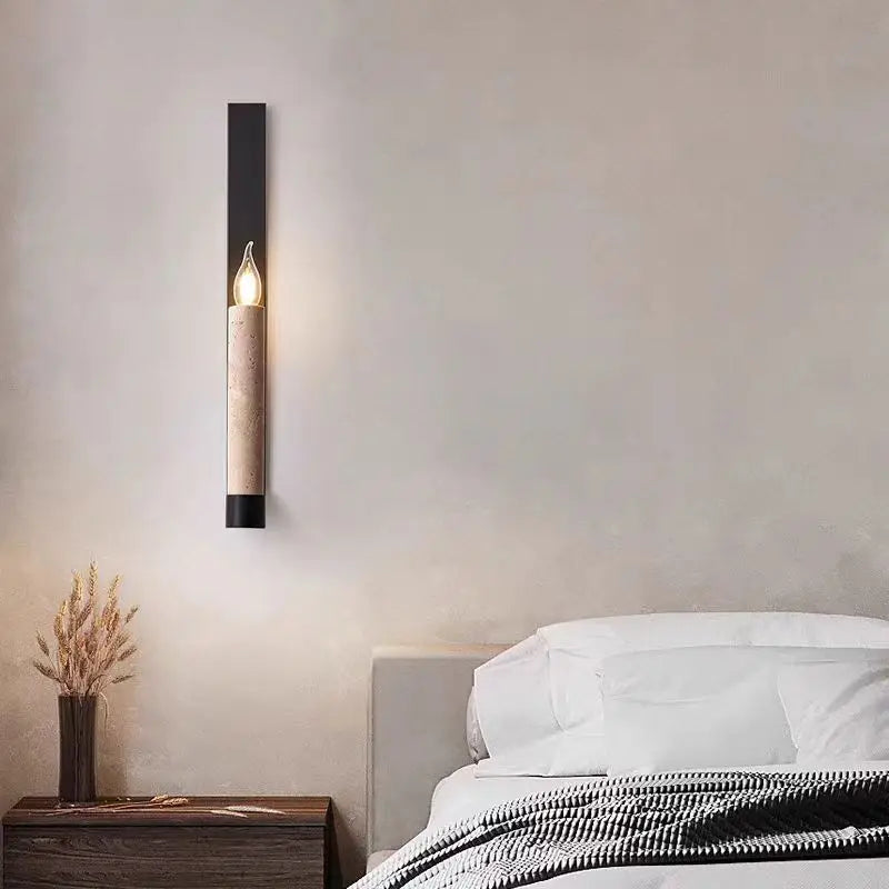 Modern Stone Candle Wall Light – Minimalist LED Wall Sconce