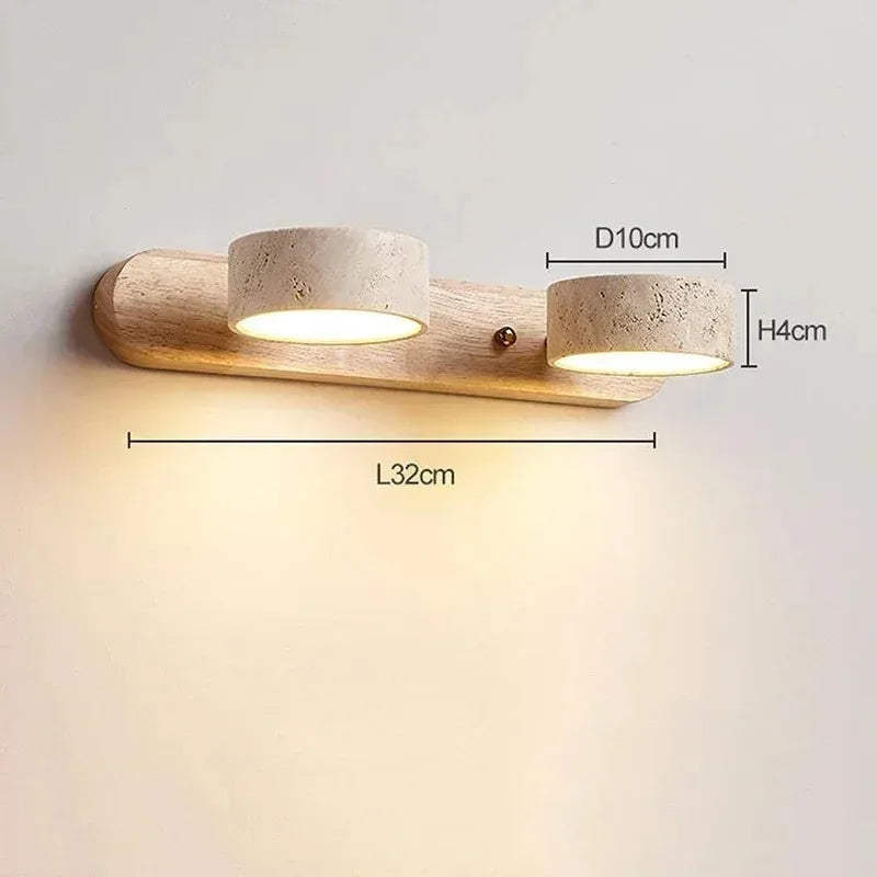 Travertine Duo Wall Light – Modern Natural Stone Up & Down Sconce